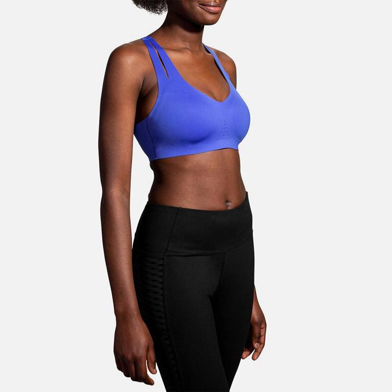 Brooks DARE STRAPPY RUN Running Bra Womens Canada - Blue (RFT982750)